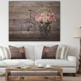 thumbnail image 4 of Designart 'Ranunculus Flowers on Bicycle' Floral Print on Natural Pine Wood, 4 of 5