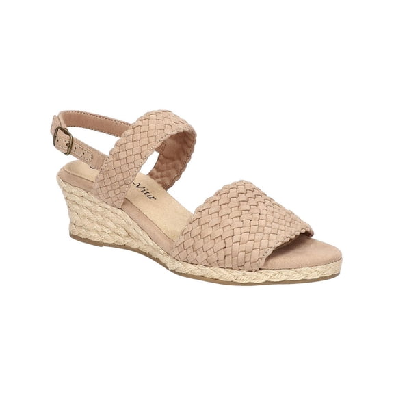 Bella Vita Womens Mariella Buckle Faux Suede Wedge Sandals