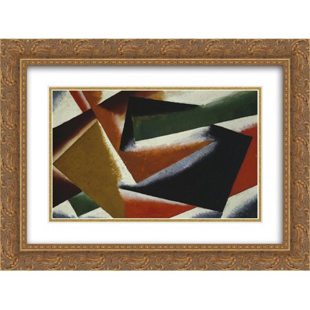Lyubov Popova 2x Matted 24x20 Gold Ornate Framed Art Print 'Painterly Architectonic'