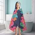 thumbnail image 6 of Pioneer Flower Floral Print Pattern Hooded Bath Towel，60"x35" for Ages 3 To 12 Kids, Quick Dry Lightweight Soft Microfiber Hood Beach Towel Cover Up for Kids, 6 of 7
