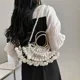thumbnail image 4 of Bolso de mano de noche con perlas plateadas, bolso de mano de diseñador de lujo para mujer, bolso cruzado con agujeros para fiesta o boda, 4 of 5