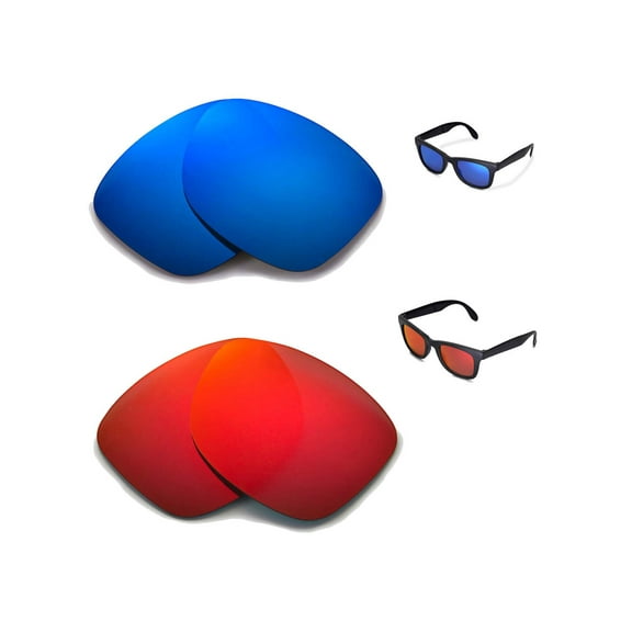 Walleva Polarized Ice Blue   Fire Red Lenses For Ray-Ban RB4105 50mm Sunglasses