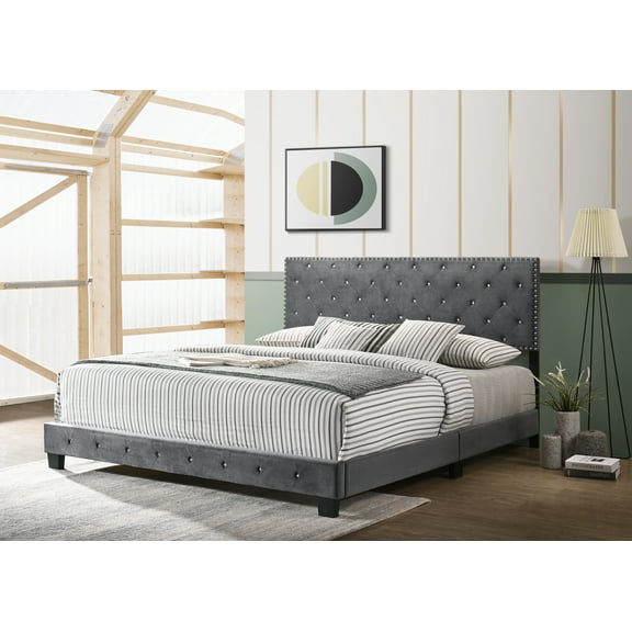 Glory Furniture Suffolk G1401-KB-UP Gray King Bed