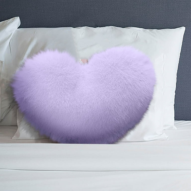 Qocolhg Purple Heart Pillow, Soft Heart Throw Pillow Plush Heart