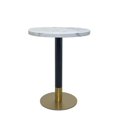 thumbnail image 3 of Round Dining Table combines timeless elegance with contemporary design.Luxurious faux marble top, brushed gold detailing, and a sturdy matte black base., 3 of 5