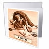 3dRose Vintage A Steal Baseball Romantic Comic Made it to Third Base - Greeting Card, 6 by 6-inch