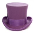 thumbnail image 3 of Ferrecci Satin Lined Purple Wool Top Hat with Grosgrain Ribbon and Removable Feather - Unisex, Men, Women (2X-Large 63cm-7 7/8), 3 of 4