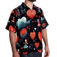 thumbnail image 2 of Valentine's Day Love Men's Short Sleeve Beach Shirts, Casual Printed Button Down, Summer Unisex Spread Collar Tops, 2 of 6