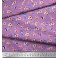 thumbnail image 3 of Soimoi Poly Georgette Fabric Leaves,Floral & Hummingbird Bird Print Sewing Fabric Yard 52 Inch Wide, 3 of 3