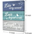 thumbnail image 2 of Modern Rustic Live Love Laugh Quote Sign Canvas Framed Wall Art Canvas,Modern Home Decor Canvas Wall Artwork Ready to Hang for Home Farmhouse Kitchen Dining Living Room Wall Decor-12x16 Inches, 2 of 5