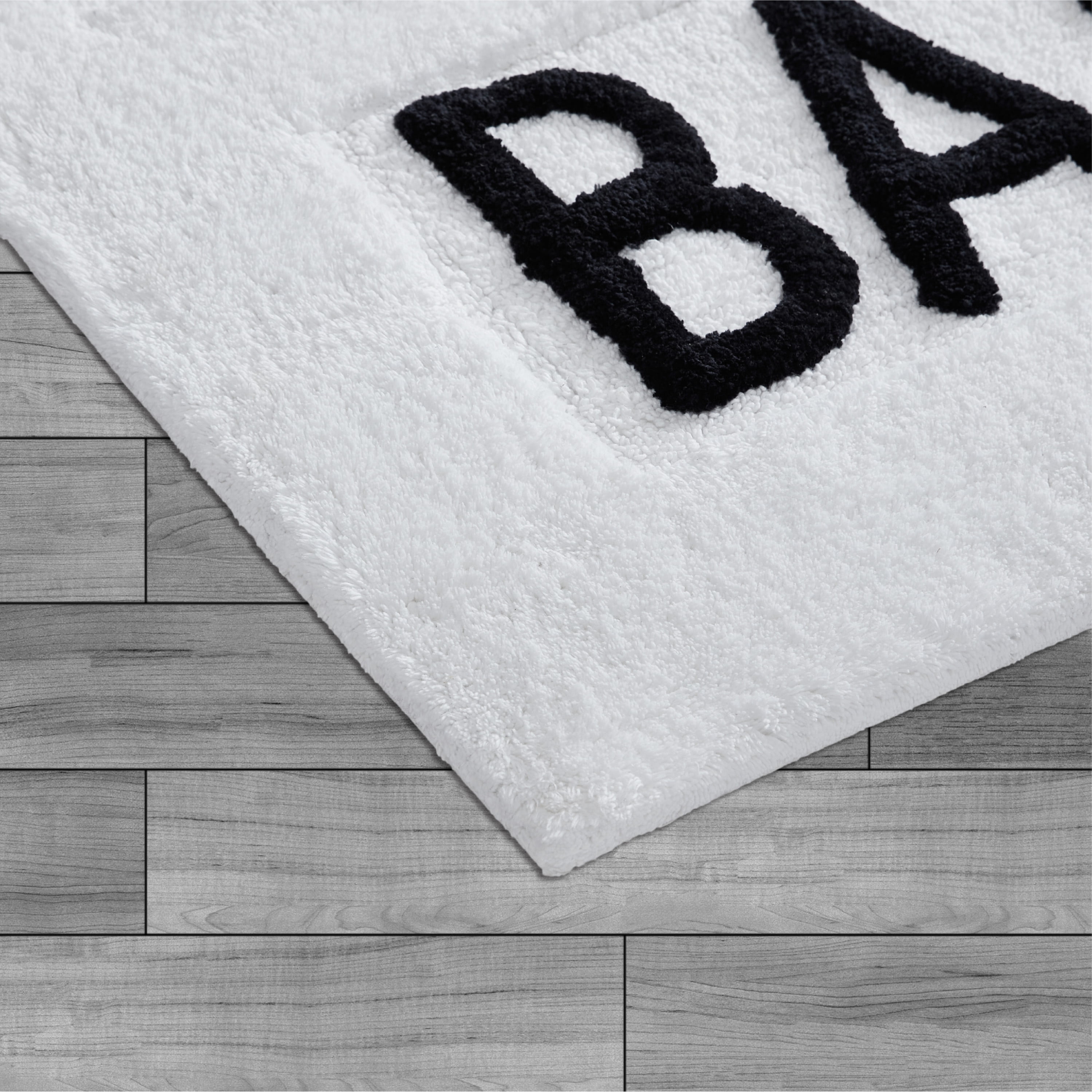 Jean Pierre "Bath" 21"x34" Cotton Bath Rug, White