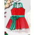 thumbnail image 6 of INHZOY Kids Girls Christmas Dance Costume Sequins Ballet Tutu Dance Leotard Dress Red-A 8, 6 of 8
