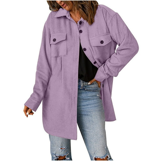 AherBiu Womens Shacket Fall Corduroy 2024 Button down Jackets Casual Trendy Lightweight Oversized Shirts