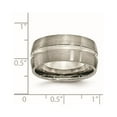 thumbnail image 6 of Chisel Titanium Brushed and Polished 10mm Grooved Band, 6 of 6