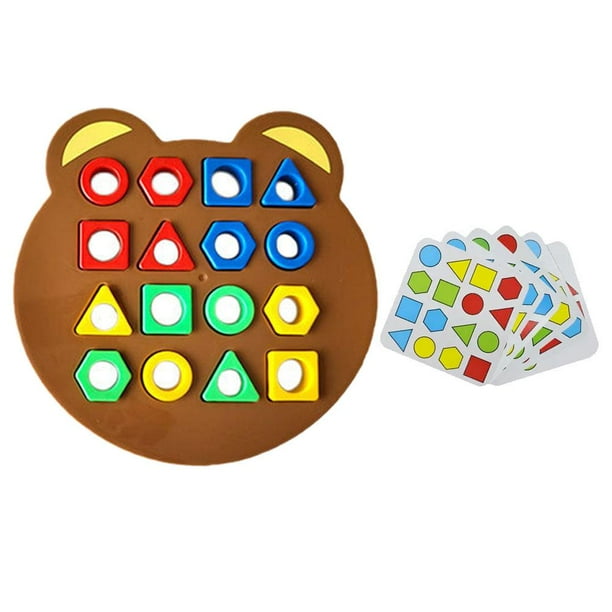 Wartleves Juego de combinación de formas, juguetes educativos sensoriales de colores, rompecabezas para niños, tablero B