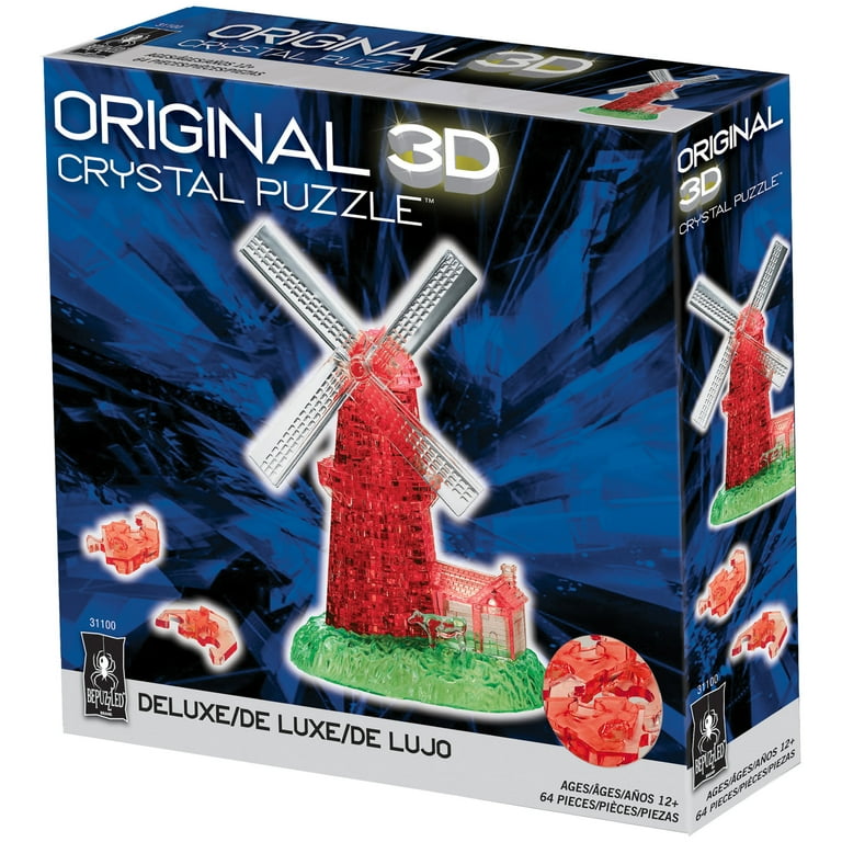 Windmill Original 3D Crystal Puzzle from BePuzzled, Ages 12 and Up