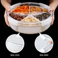 thumbnail image 4 of 1PCS Veggie Tray with Lid,Removable Divided Platter Food Storage Containers, Square Divided Fruit Tray with 4 Compartments for Party,Snacks, Vegetables, Fruits, Refrigerator Storage, 4 of 8