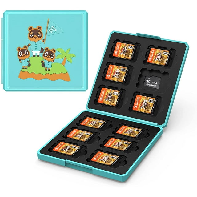 Étui de Cartes de Jeu 12 en 1 pour Nintendo Switch Thème Animal Crossing, Étui de Jeu pour Nintendo Switch, Rangement de Jeux, Compatible avec Étui de Cartes de Jeu Nintendo Switch