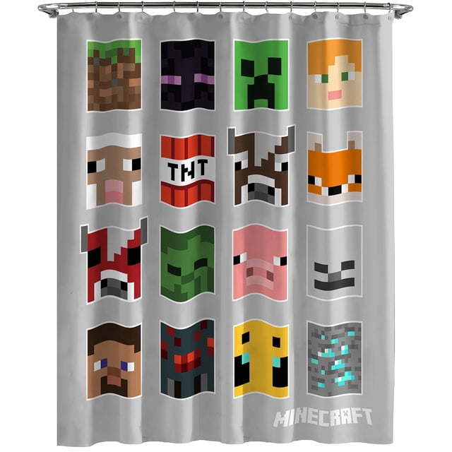 Cortina de ducha Jay Franco Minecraft Mobs & Blocks 180x180 cm