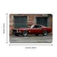 thumbnail image 2 of 1pc Vintage Red Muscle Car Metal Wall Art - 12x8 Inch Weather-Resistant Iron Poster, Pre-drilled for Easy Hanging, Ideal Home Garage Decor and Gift for Automotive Enthusiasts, Car Decor, 2 of 8