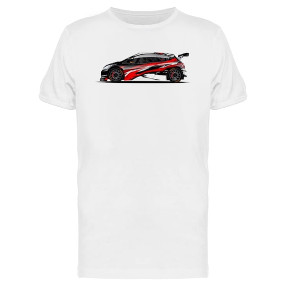 Red Car Design T-Shirt Men -Image by Shutterstock, Male Medium