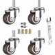 thumbnail image 1 of Juego de 4 ruedas giratorias para muebles M6 x 15 mm con rosca de 32 mm Tpe Goma suave Rosca de 32 mm (hy), 1 of 4