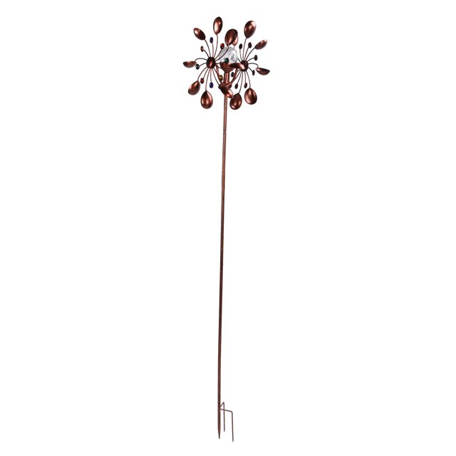 Molino de viento de metal, hilanderos de viento solar, molino de viento de jardín con múltiples LED, molino de viento de jardín para lograr más