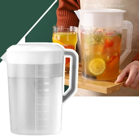 

ZOURIH Storage Containers Plastic Pitcher with Lid Large Capacity Cold Water Kettle for Juice Milk Tea Iced Coffee and Homemade Beverage Clearance!
