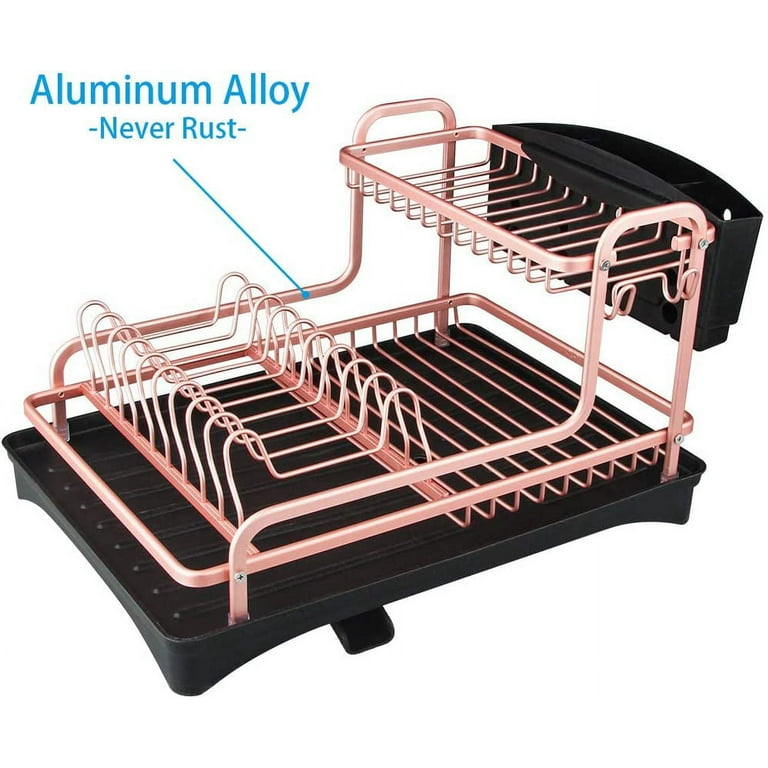 Dropship Kitchen Drain Tray; Bowl Cup Dish Drying Rack ; Tea Plate  Drainboard Kitchen Sink Tray; Bathroom Draining Board Bowl Cup Dish Drying  Rack Rose Gold; Double Layer to Sell Online at