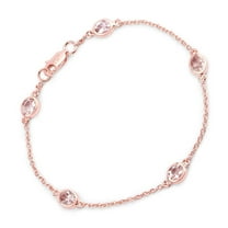 Genuine Morganite Bracelet in 18k Rose Gold Bracelet Morganite Jewelry 1.75 Carats For Women