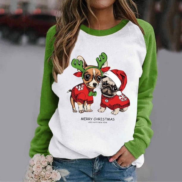 ICHUANYI Liquidación Moda Mujer Impresión Jersey Tops Manga Larga Cómoda Blusa Sudadera ICHUANYI WER202308245481