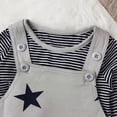thumbnail image 5 of Boys Casual Star Print Outfit Overall Pants Long Sleeve Shirt Hat Three Piece Fall Kids Clothes, 5 of 9