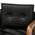 thumbnail image 5 of Baxton Studio Marcena Mid-Century Modern Black Imitation Leather Upholstered and Walnut Brown Finished Wood 2-Piece, 5 of 5