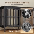 thumbnail image 3 of Ironovahome 78" Dog Crate Furniture for 2 Large Dogs with Sturdy Removable Divider and Double Doors, XXL Extra Large Indoor Dog Kennel, Thick Heavy Duty Wooden Dog Cage, Black, 3 of 8