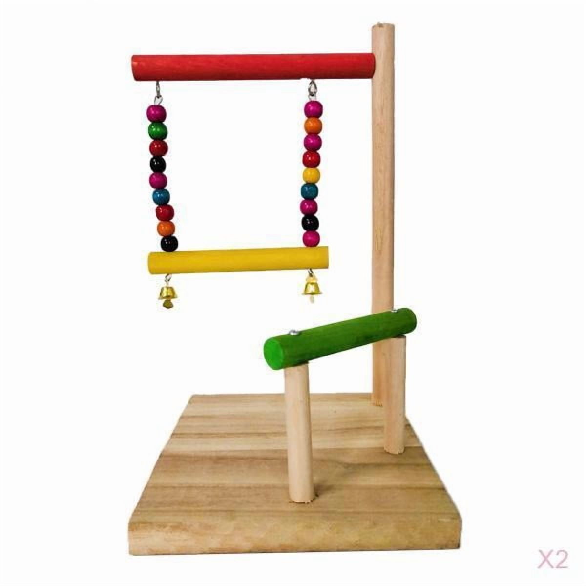 FashionCha 2x Bird Play Stand Cockatiel Playground Parrot Wood Chew Climb Toy Pet Supplies