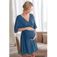 thumbnail image 4 of Ekouaer 3 in 1 Labor/Delivery/Hospital Gown Maternity Dress Nursing Nightgown Sleepwear for Breastfeeding, 4 of 5