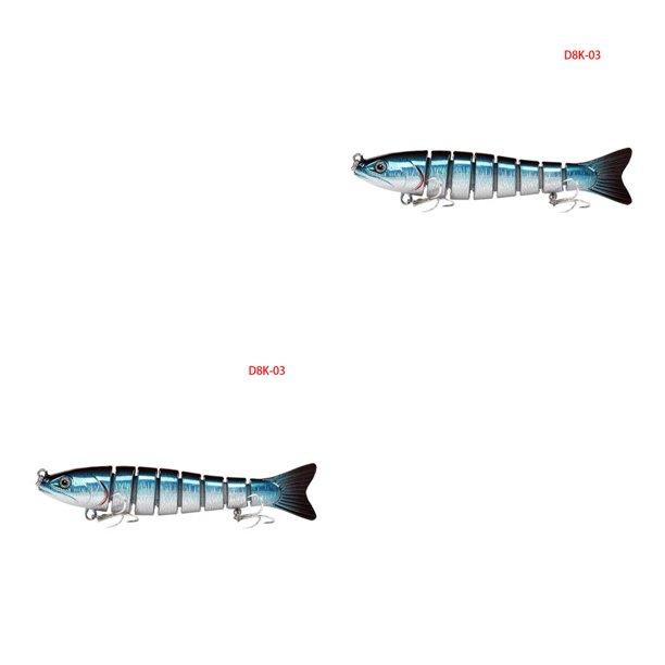 Eigraketly Bait Lure Crankbait Pesca Multi-seccional Hundimiento Swimbait con Garra Barb Hook, D8K-03 D8K-03 2piezas Eigraketly CBP141555