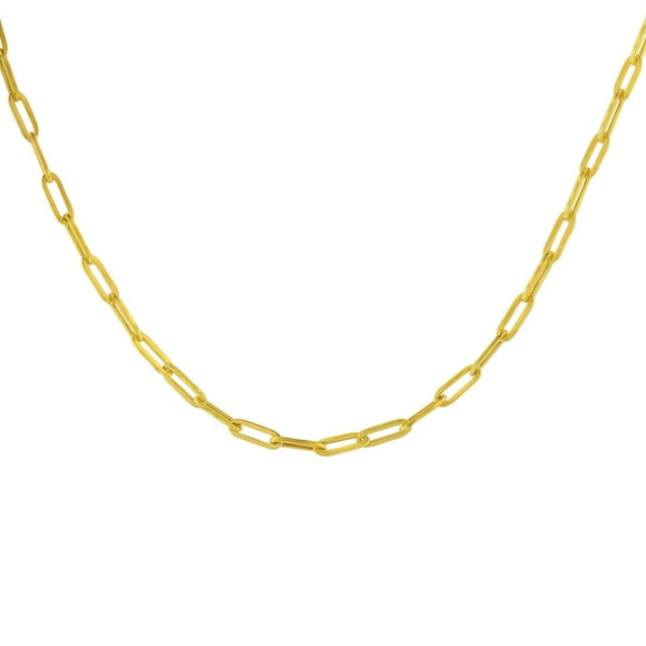 Baby Paperclip Chain Necklace in 14K Gold