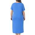 thumbnail image 4 of DARING DIVA Women's Plus Size Cute Cat Print Pockets Nightgown 3X Blue, 4 of 6