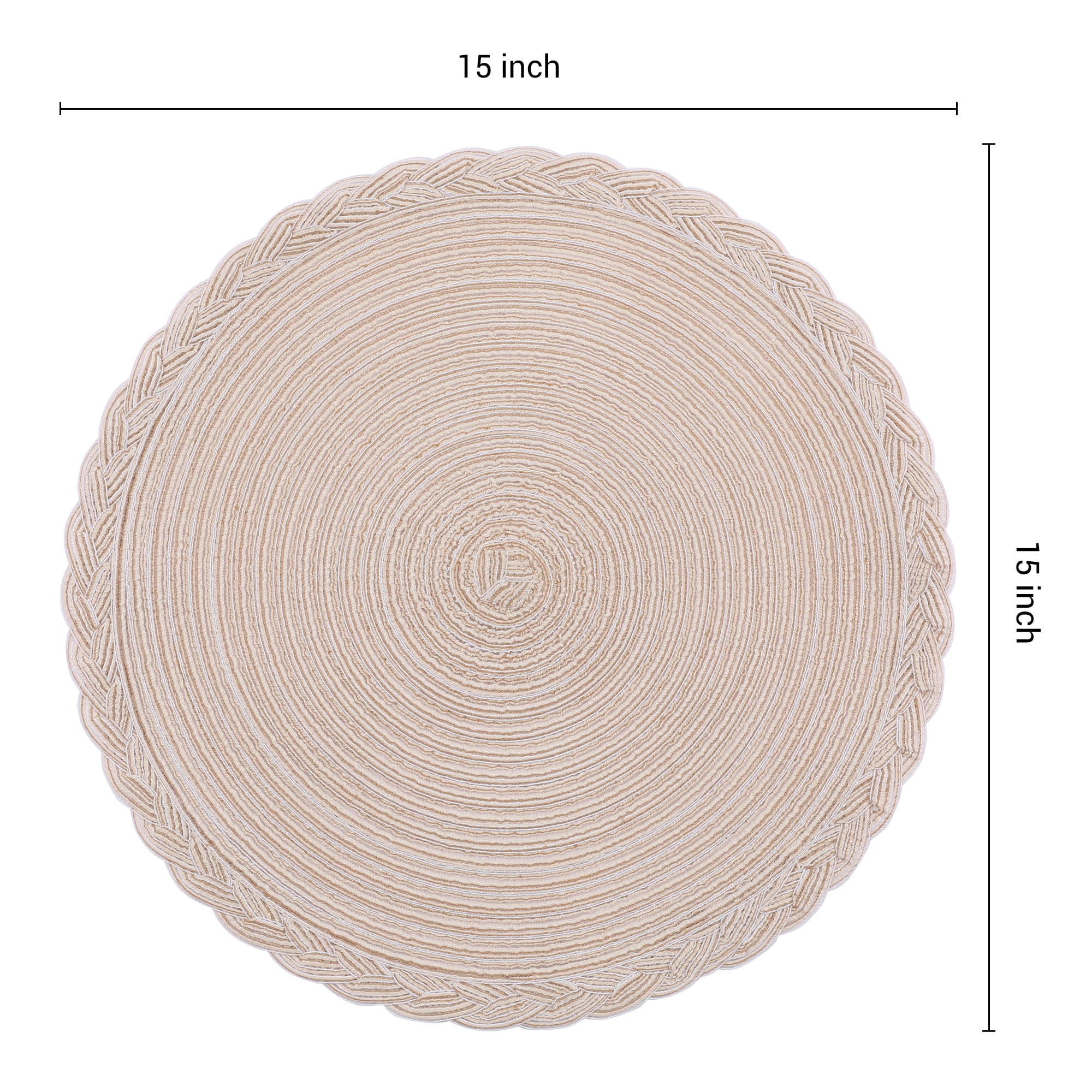 Unique Bargains Rustic Placemats Set of 6 Placemats Kitchen Table Mat Cream