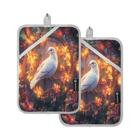 

BZSMCE Pot Holder Oven Mitts Cooking Baking Dove Of Dreams Creative Pattern Size:7x9.8in