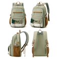 thumbnail image 2 of Trendy College-Style Large-Capacity Nylon Backpack with Adjustable Straps, Multiple Pockets (Front, Side, Main, Rear) for School & Travel - Lightweight, Wear-Resistant, 47x29x21CM - Includes Green, 2 of 6
