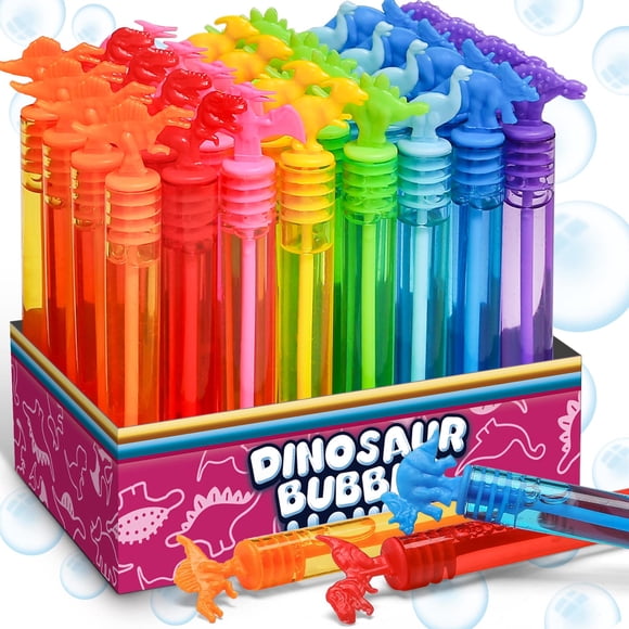 Bubble Toy MAPIXO, paquete de 32 varitas con forma de burbuja con forma de dinosaurio, con caja de regalo