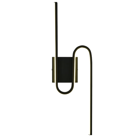 Claxy Black LED Wall Sconce Curved Linear Wall Light