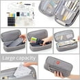 thumbnail image 4 of Big Capacity Pencil Pen Case Office College School Large Storage High Capacity Bags Pouch Solid Color Holder Box Organizer Gray 9.4 In, 4 of 6