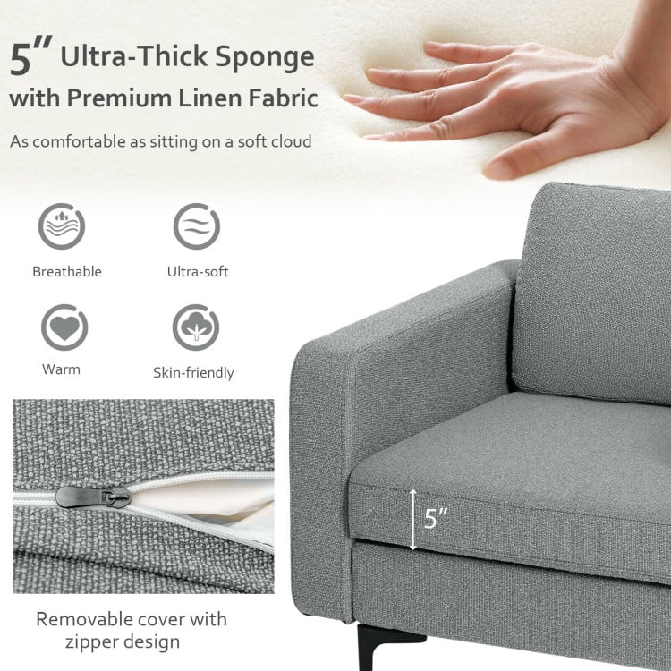 Finihen Sectional Sofa Couch, Modern Accent Armchair with Side Storage Pocket, for Living Room, Gray Finihen Sectional Sofa Couch, Modern Accent Armchair with Side Storage Pocket, for Living Room, Gray
