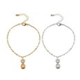 thumbnail image 4 of Sonducket Pulseras de tobillo con colgante de piña, tobilleras de aleación, brazalete tridimensional para mujer para adolescentes, niñas, mujeres y Ropa, zapatos y accesorios Miscelánea Oro Sonducket AP009827-01, 4 of 6