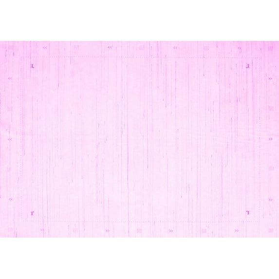Ahgly Company Indoor Rectangle Solid Pink Modern Area Rugs, 6' x 9'