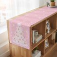thumbnail image 6 of Pink Christmas Tree Table Runner 108 Inches Long, Cotton Linen Table Runner Dresser Scarf, Winter Balls Snowflake Xmas Tree Fabric Tablerunners for Dining Coffee Tables Wedding Holiday Party 13"x108", 6 of 9