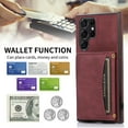 thumbnail image 5 of Nalacover for Samsung Galaxy S23 Ultra Wallet Case with Credit Card Holder Slots Magnetic Closure Kickstand Purse Premium PU Leather+ TPU Shockproof Case for Samsung Galaxy S23 Ultra - Winered, 5 of 6
